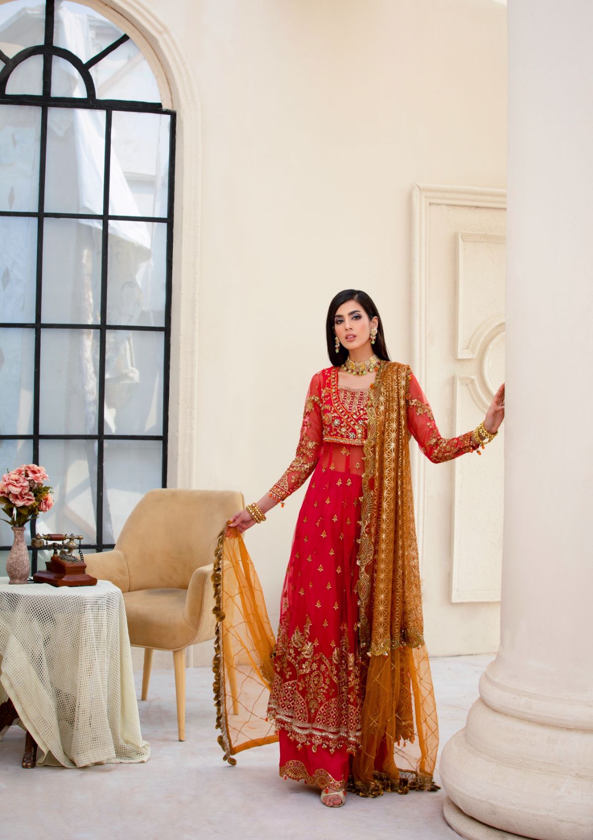 Formal Collection  - Rubaaiyat - Handwork Wedding 23 - Crimson - D#01