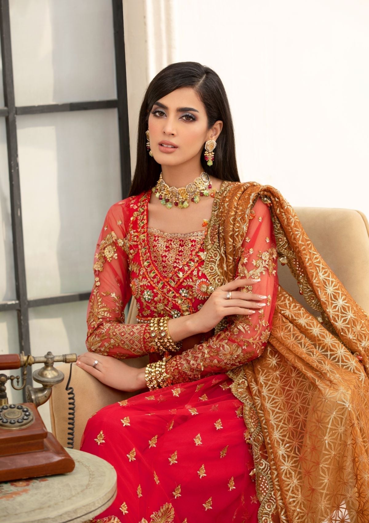 Formal Collection  - Rubaaiyat - Handwork Wedding 23 - Crimson - D#01