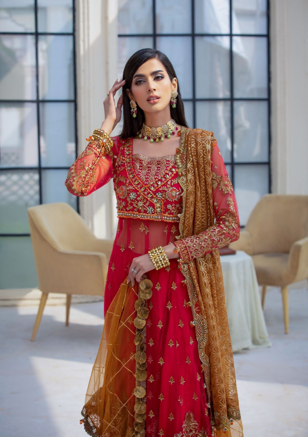 Formal Collection  - Rubaaiyat - Handwork Wedding 23 - Crimson - D#01