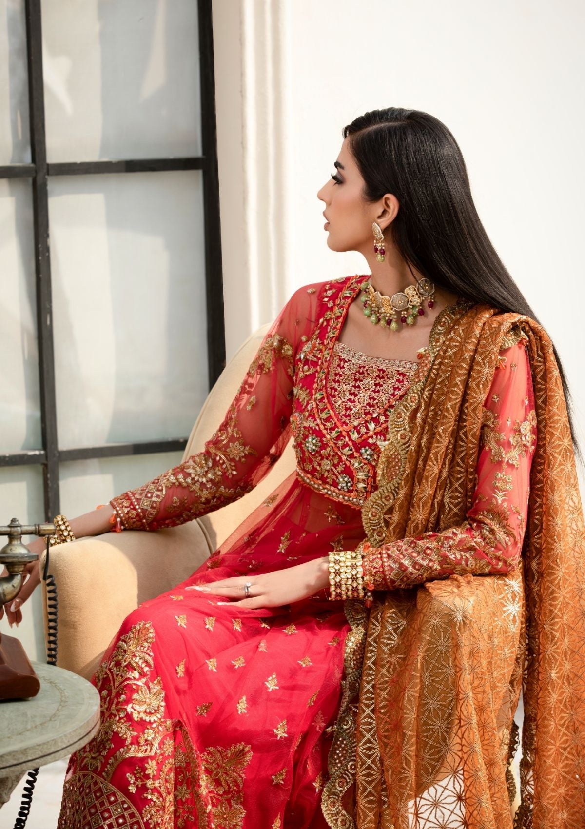Formal Collection  - Rubaaiyat - Handwork Wedding 23 - Crimson - D#01