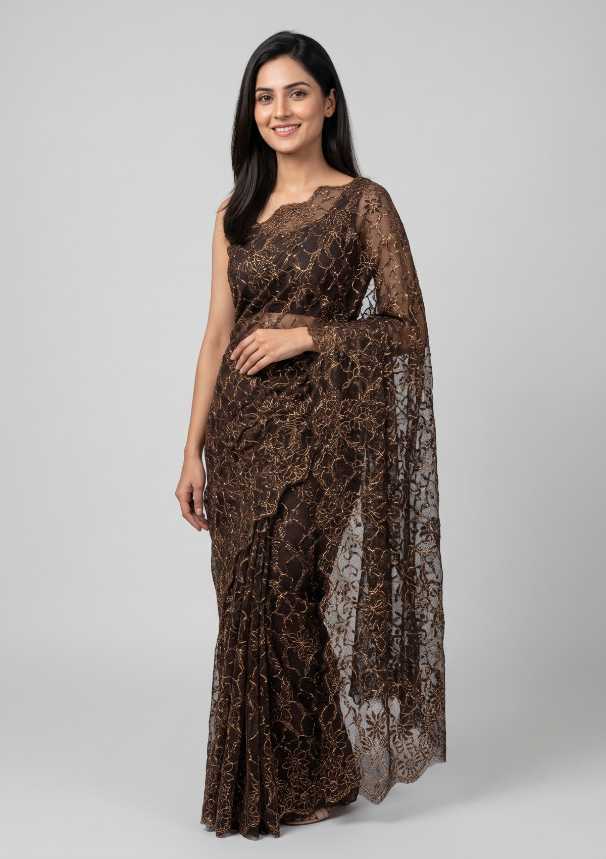 French Resham Lurex Chantilly Lace - ASPL#90