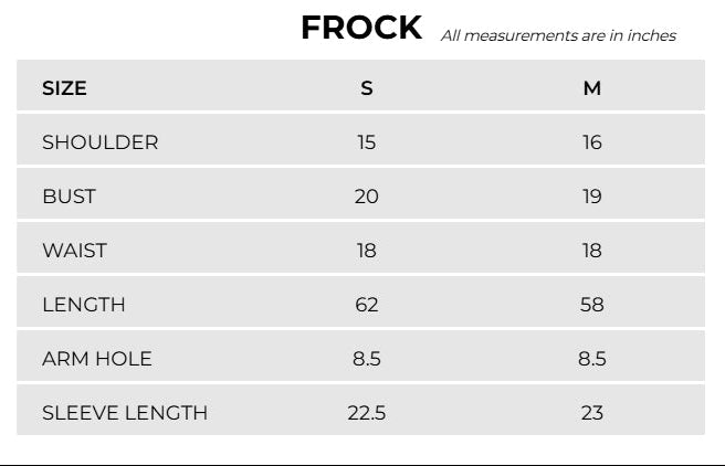 Product Size Chart