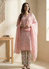 D#13 - P Pink - 3 pc - Printed Embroidered - R Prints Lawn 26